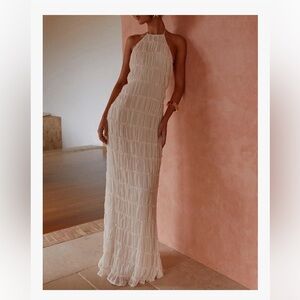 Peppermayo Ivory Halter Maxi Dress